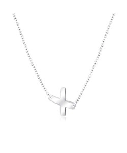 Silver Initial Letter Necklace X SPE-5564
